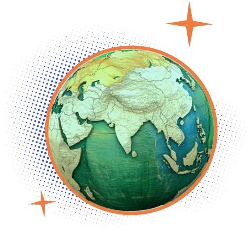 Globe representing global indices and their returns