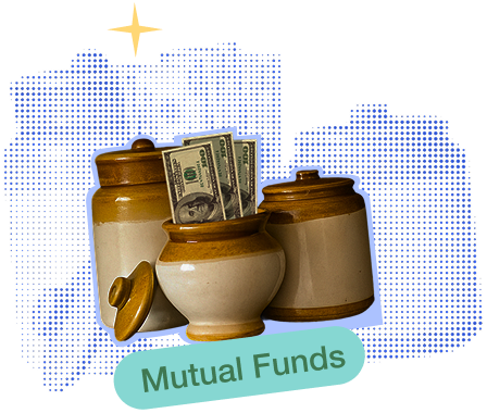 Barrels filled with currency notes representing mutual fund investment returns