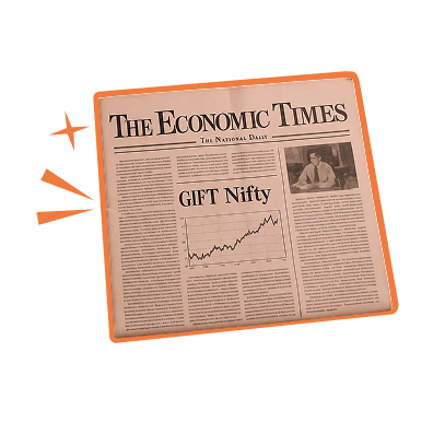 Newspaper representing GIFT Nifty market updates