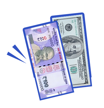 Currency notes representing INR versus USD performance