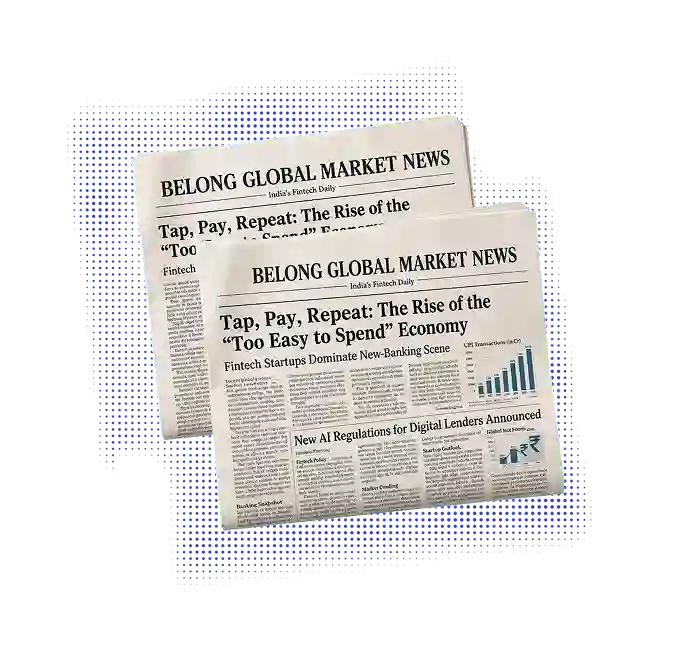 Newspaper representing Belong’s global markets news tool